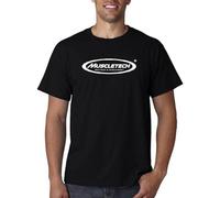 Muscletech Research Development Half Men T-Shirt Print Hip Hop Tee Black Unisex Tee M