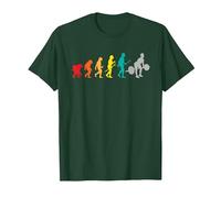 Muscu Evolution Cadeau Musculation Homme Humour Gym T-Shirt, Homme, Vert Forêt, L