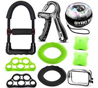 Musculation Main Kit, 10 pièces, hand grip musculation, Hand Gripper Reeducation main à Résistance Réglable, Handgrip Muscler Avant Bras, Wrist Ball, Entraîneur Doigts pour athlètes et Musiciens