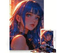 Muse aux Cheveux Bleus radieux dans Une Lueur éthérée Puzzles pour Adultes 1000 pièces Renforce la mémoire Soulage l'anxiété Bords Lisses Surprise chaleureuse (38x26cm)