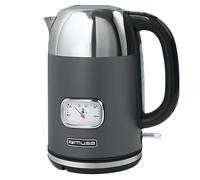 Muse Bouilloire Électrique 1.7L 2200W en Acier Inoxydable avec Thermomètre Gris