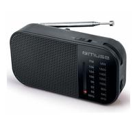 Radio portable - MUSE - M-025 R - Noir - Antenne télescopique - Haut-parleur intégré