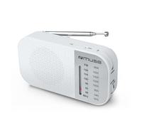 Muse M-025 RW Blanc Radio ANALOGIQUE Am/FM Portable avec Haut-Parleur intégré