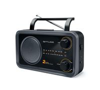 Muse Radio FM portable M-06 DS – Bluetooth, 2 bandes, batterie type C – Noir