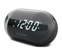 Muse Radio-réveil M-15 GL – PLL FM, Double alarme, Afficheur LED blanc – Noir