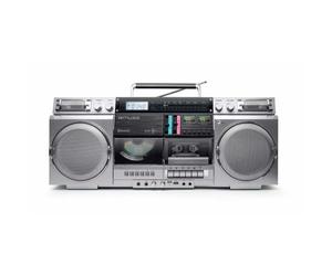 Muse M-380 GBS Boombox portable stéréo CD cassette Bluetooth USB Micro SD Argent