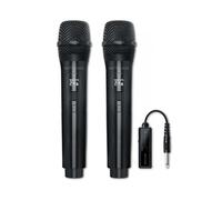 Muse MC50WI Lot de Deux Microphones inhalés avec écran LED Blanc. Transmission 2,4 g. Batterie Rechargeable dans Le Microphone et Le récepteur.