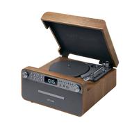 Muse - Micro-système CD MT-118 AT - Platine vinyle Bluetooth Audio-Technica MM - Marron et gris