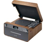 Micro système CD avec platine vinyle Muse MT-118 AT Marron et Gris Marron et Gris