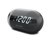 Muse Radio-réveil M-15 GL – PLL FM, Double alarme, Afficheur LED blanc – Noir