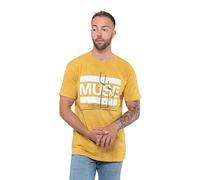 Muse T Shirt Origin of Symmetry Nouveau Officiel Homme Orange Jaune Mineral Wash Size XL