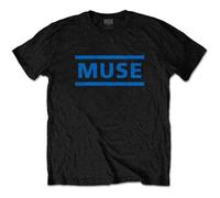 Muse Unisex T-Shirt: Dark Bleu Logo (Noir) Size M