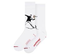 MuseARTa Chaussettes unisexe Banksy Graffiti, Blanc., 38-42