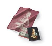 Musearta TT-LV-LE-10-V424198 Lot de 3 torchons de Vaisselle Unisexes avec Motif Lady with an Ermine de L'Artiste Leonardo da Vinci en Coton 50 x 70 cm
