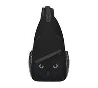Museau Un Chat Noir Dark Eye Sac à bandoulière pour Femmes Hommes Voyage randonnée épaule Poitrine