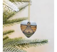 Musée du Louvre à Paris - Ornements de Noël en céramique - Pendentif en forme de cœur amusant en porcelaine - Décoration de Noël pour sapin de Noël - Décoration de Noël à suspendre - Cadeau de fête