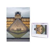 Musée du Louvre à Paris - Puzzle en bois de 1000 pièces pour adultes - Puzzle stimulant parfait pour les soirées de jeu, décoration de la maison, cadeau pour les vacances et les anniversaires