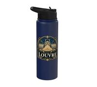 Musée du Louvre Paris France Nuit Stainless Steel Insulated Water Bottle
