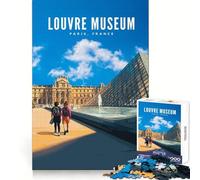 Musée du Louvre,Paris Puzzle de 1000 pièces pour Adultes,idéal pour stimuler la mémoire,se détendre et Offrir Un Cadeau Festif Parfait (50x75cm)