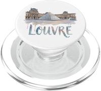 Musée du Louvre Pyramide Aquarelle Extérieur Paris France PopSockets PopGrip pour MagSafe