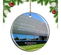 Musée National De La Corvette De Bowling Green, Kentucky, États-Unis Artisanat Noël Ornement Céramique Suspension Suspendre pour Maison Vacances Magasins 7.3Cm
