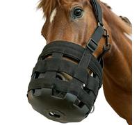 Muselière anti-broutage Anti-Mastication Ajustable En Nylon | Muselière Pour Cheval Avec Licol À Décrochage Sécurisé Pour L'Entraînement, L'Alimentation, L'Entretien, Les Prairies, Le
