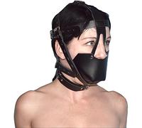 Muselière BDSM verrouillable avec bac de récupération, boule de bâillon en silicone et collier - Sex toy bondage réglable pour les couples et les amateurs de fétichisme