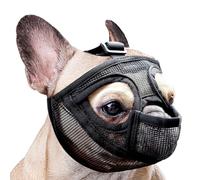 Muselière Chien Bouledogue Français, dellyy Muselière pour Bouledogue, Muselière Bulldog, Muselière pour Chien à Museau Court, Anti-Morsure, Anti-aboiement, Anti-léchage (M)