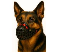 Muselière Chien - Museliere pour Chiens - Taille XL: Nuque 45-62cm, Nez 6x9,5cm - idéal pour Les promenades - Flamingo Muselière Chien Silas Noir
