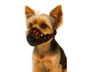 Muselière Chien - Museliere pour Chiens - Taille XS: Nuque 26-37cm, Nez 4x4,5cm - idéal pour Les promenades - Flamingo Muselière Chien Silas Noir