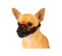 Muselière Chien - Museliere pour Chiens - Taille XXS: Nuque 25-36cm, Nez 3,5x4cm - idéal pour Les promenades - Flamingo Muselière Chien Silas Noir
