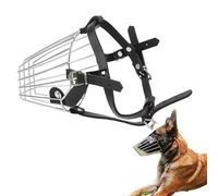 Muselière en Acier Inoxydable pour Berger Allemand, Respirante, avec Sangles Réglables, Anti-mordillage et Anti-aboiement