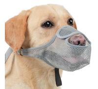 Muselière en maille brevetée grise pour chien, taille XS - Protège-dents doux pour chiens de petite, moyenne et grande taille, empêche de mordre, mâcher, manger, ouverture frontale permettant de boire
