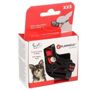 Muselière Chien - Museliere pour Chiens - Taille XXS: Nuque 25-36cm, Nez 3,5x4cm - idéal pour Les promenades - Flamingo Muselière Chien Silas Noir