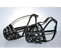 Muselière légère en cuir véritable pour chien American Staffordshire Terrier, « AmStaff » et autres (noir, A3 - S2)