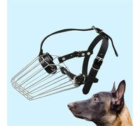 Muselière Panier en Acier Inoxydable - Muselière Respirante Et Sécurisée pour Chiens De Races Moyennes Et Grandes, Ajustable pour Berger Allemand, Malinois Belge Et Rottweiler