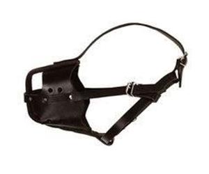 Museliere policiere cuir chien T6 - 63 cm - Noire