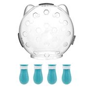 Muselière pour Chat pour Le Toilettage, Casque Respirant pour Chat avec 4 Chaussures en Silicone, Casque D'Astronaute pour Chat, Casque Anti-Morsure pour Chat S
