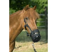 Muselière pour cheval en polyamide avec caoutchouc et sangles USG Noir Cob