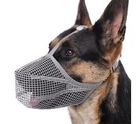 Muselière pour Chien avec revêtement en Maille Souple pour Chiens de Petite, Moyenne et Grande Taille, la Mastication et Le léchage (Taille M, Gris)