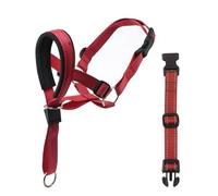 Muselière pour chien avec sangle en nylon réfléchissante pour races de taille moyenne et grande - ajustement confortable - empêche de mordre et de manger des articles nocifs (rouge, S)