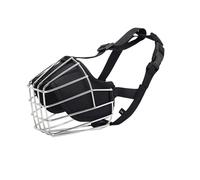 Muselière pour chien en acier inoxydable réglable et durable en fil métallique pour chiens de grande et très grande taille avec sangles en cuir respirant, dressage, empêche les morsures (taille S)