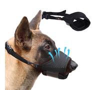 Muselière pour Chien en Maille Douce et Respirante,Muselière pour Chiens, Reglable, Respirable, Souple, Empêcher de Mordre, Mâcher, Aboyer, pour Les Chiens de Taille Grande, Moyenne et Petite L Noir