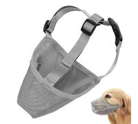 Muselière pour chien en nylon souple - Muselière réglable en maille respirante - Masque pour chien, cache-bouche pour anti-morsure et anti-aboiement - Gris - Taille XS