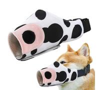 Muselière pour chien imprimé vache | Muselière en maille aérée pour animal de compagnie | Boucle réglable anti-mauvaise alimentation pour berger allemand, husky, labrador retriever