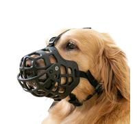 muselière pour Chien, Muselière for Chien Confortable, Ajustable et Respirante, avec Rembourrage Extra Doux Panier en Plastique Robuste(M)