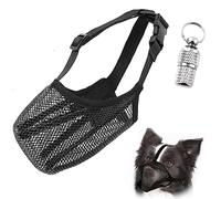 Muselière pour Chien, MuselièRe Pliable en Filet Souple pour Petits Et Moyens Chiens avec Sangles RéGlables pour PréVenir Les Morsures(Noir, M)