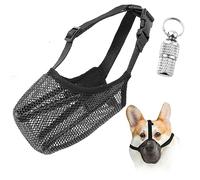 Muselière pour Chien, MuselièRe Pliable en Filet Souple pour Petits Et Moyens Chiens avec Sangles RéGlables pour PréVenir Les Morsures(Noir,S)