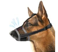 Muselière pour chien, muselière respirante en maille aérée pour chiens de moyenne et grande taille pour éviter les morsures et les aboiements, muselière de toilettage douce pour berger allemand avec