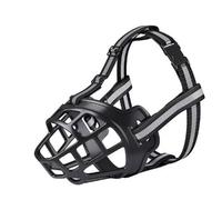 Muselière pour chiens de 4 à 10 kg, résistante aux morsures, respirante et réglable, avec bandes réfléchissantes, anti-aboiement, anti-pollution, n'accroche pas les poils